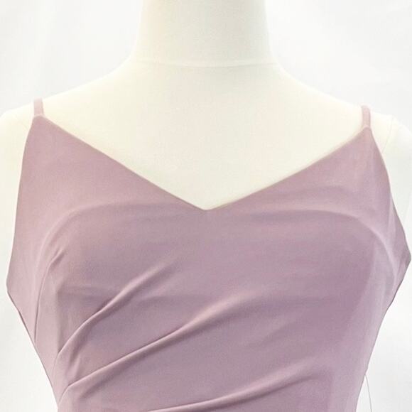 NEW Adrianna Papell Womens 12 Slip Crepe Column Maxi Dress Dusty Pink Rose $139 - Picture 4 of 12